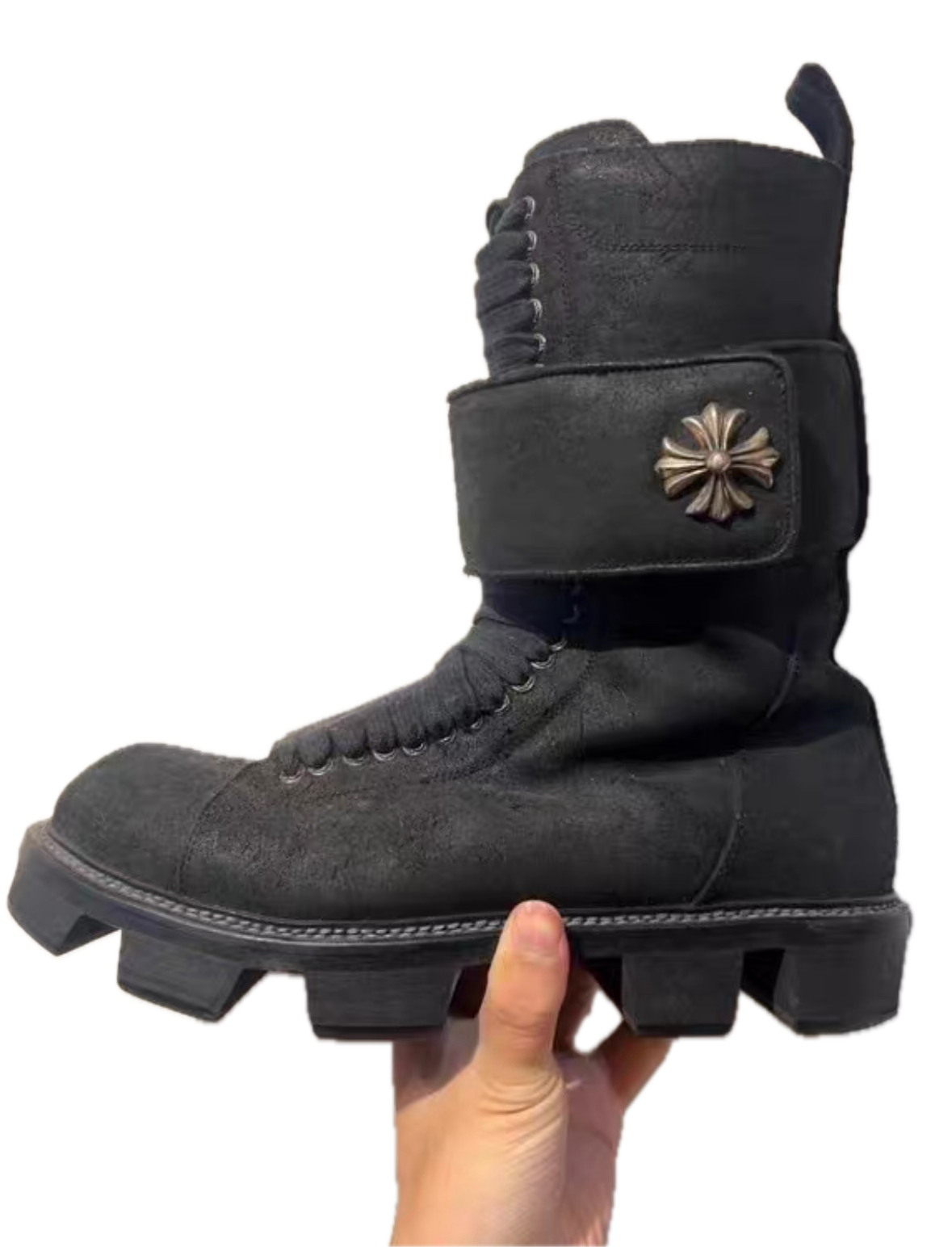 Chrome Hearts x Rick Owens Gunslinger Zipper Combat Boots