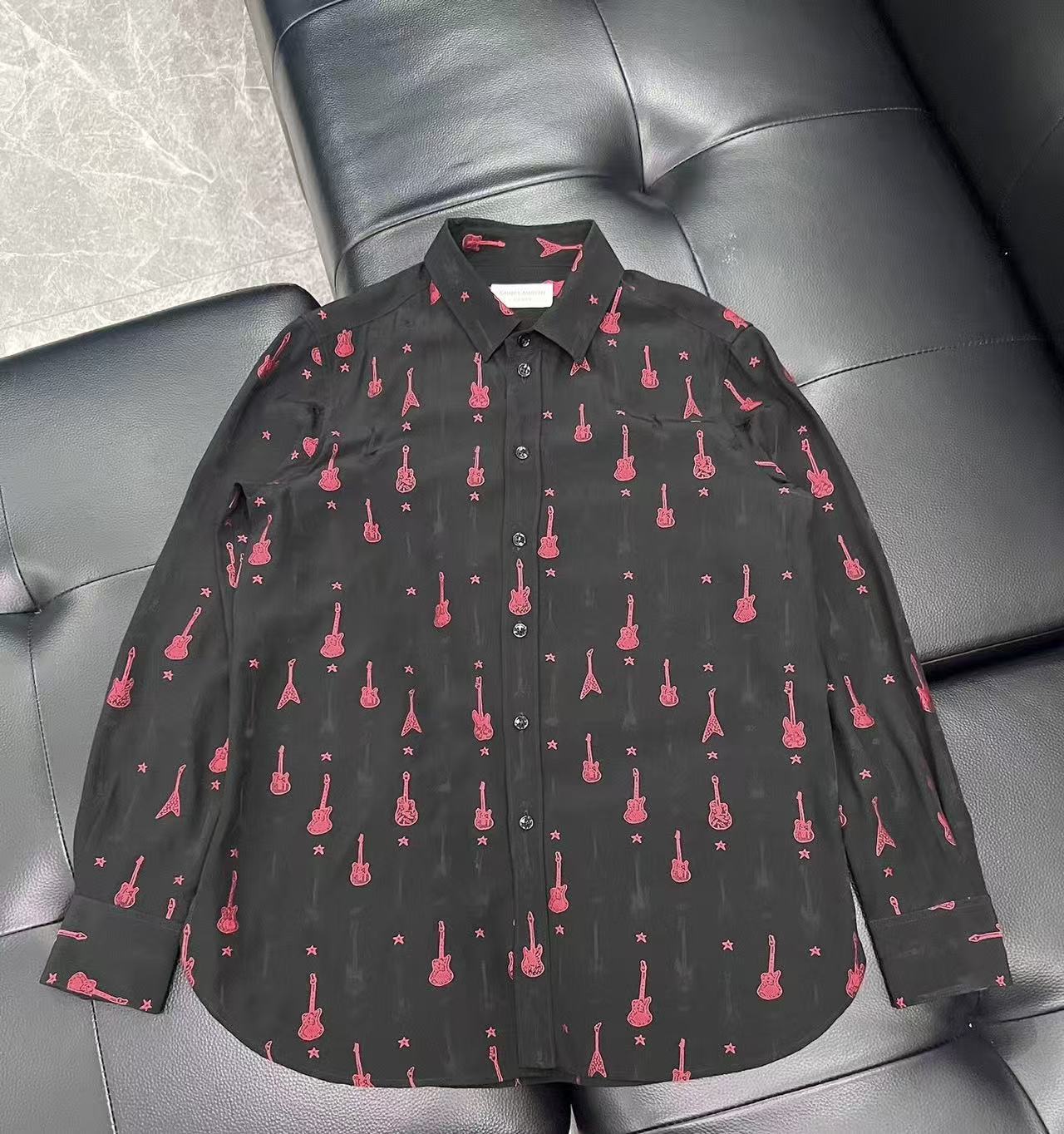 Saint Laurent 15FW Red Guitar Shirt