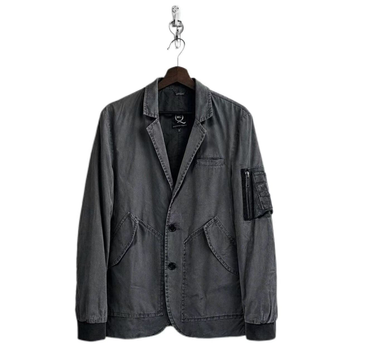 Alexander McQueen Washed Grey Cargo Blazer Jacket