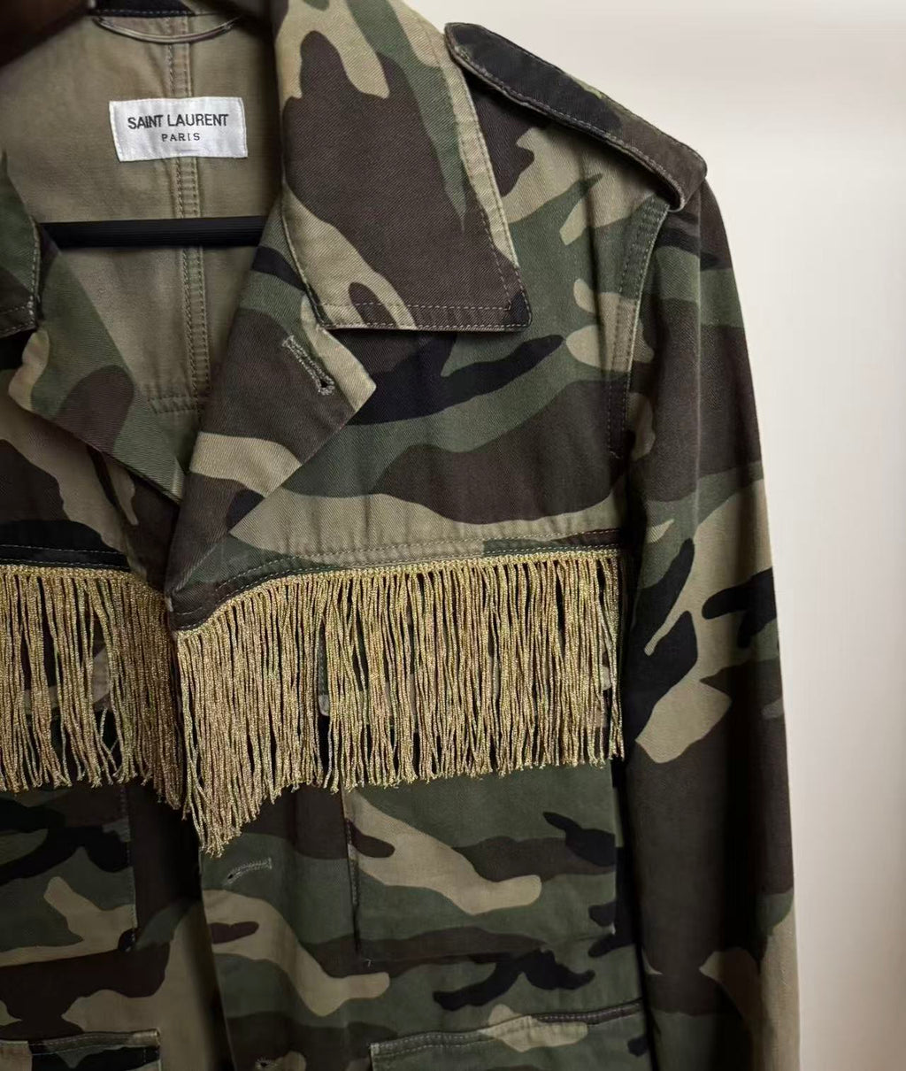 Saint Laurent 15SS Fringe Military Jacket