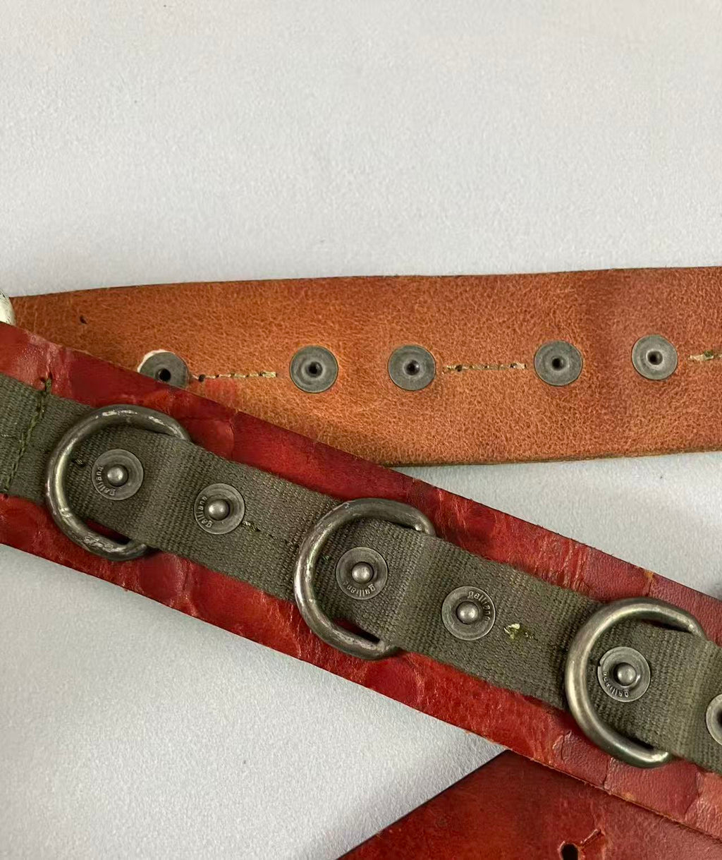 John Galliano Brown Leather Logo Belt