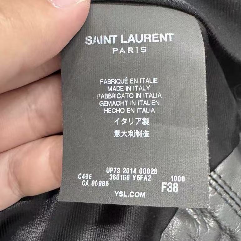 Saint Laurent 14AW Fur Leather Biker Jacket
