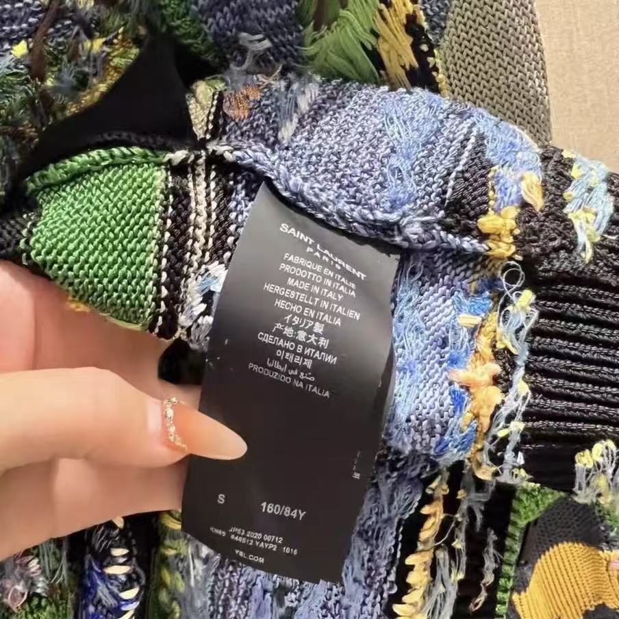 Saint Laurent 21SS Multicolor Relief Palm Tree Viscose Jacket