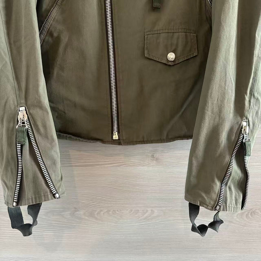Helmut Lang 04ss Army green Biker Jacket