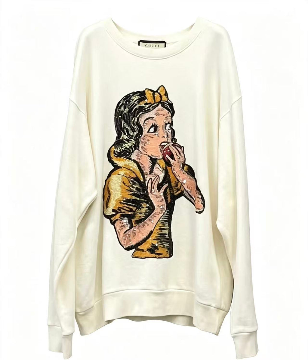 Gucci 18SS Disney Snow White Sequin Apple Sweatshirt