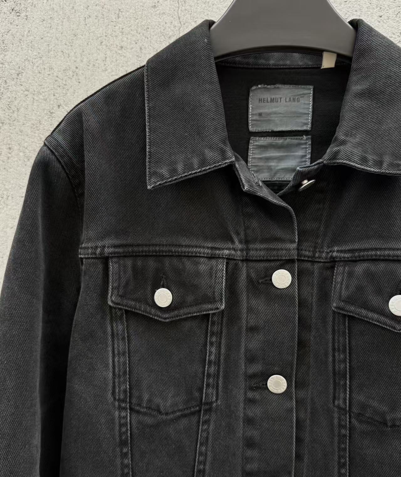 Helmut Lang Vintage 00s Black Denim Cotton Denim Trucker Jacket