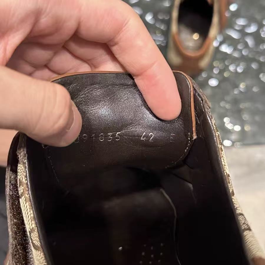 Gucci GG Canvas Leather Monk Straps