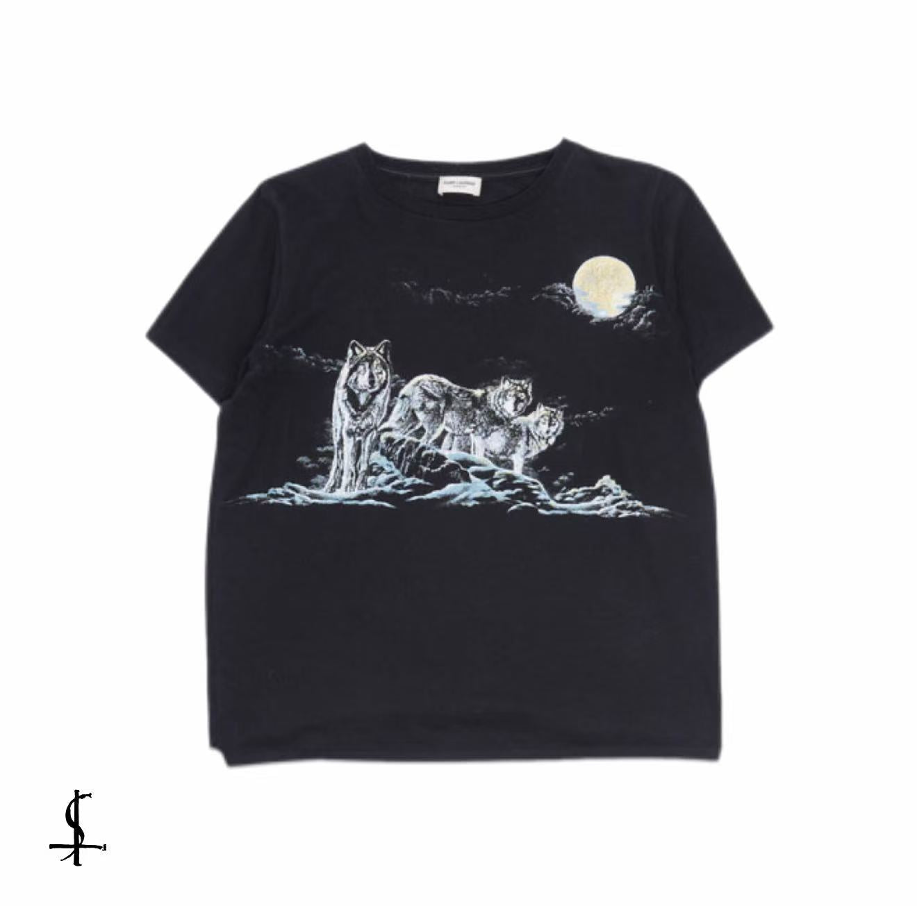 Saint Laurent 16SS Black Wolf Print Tee