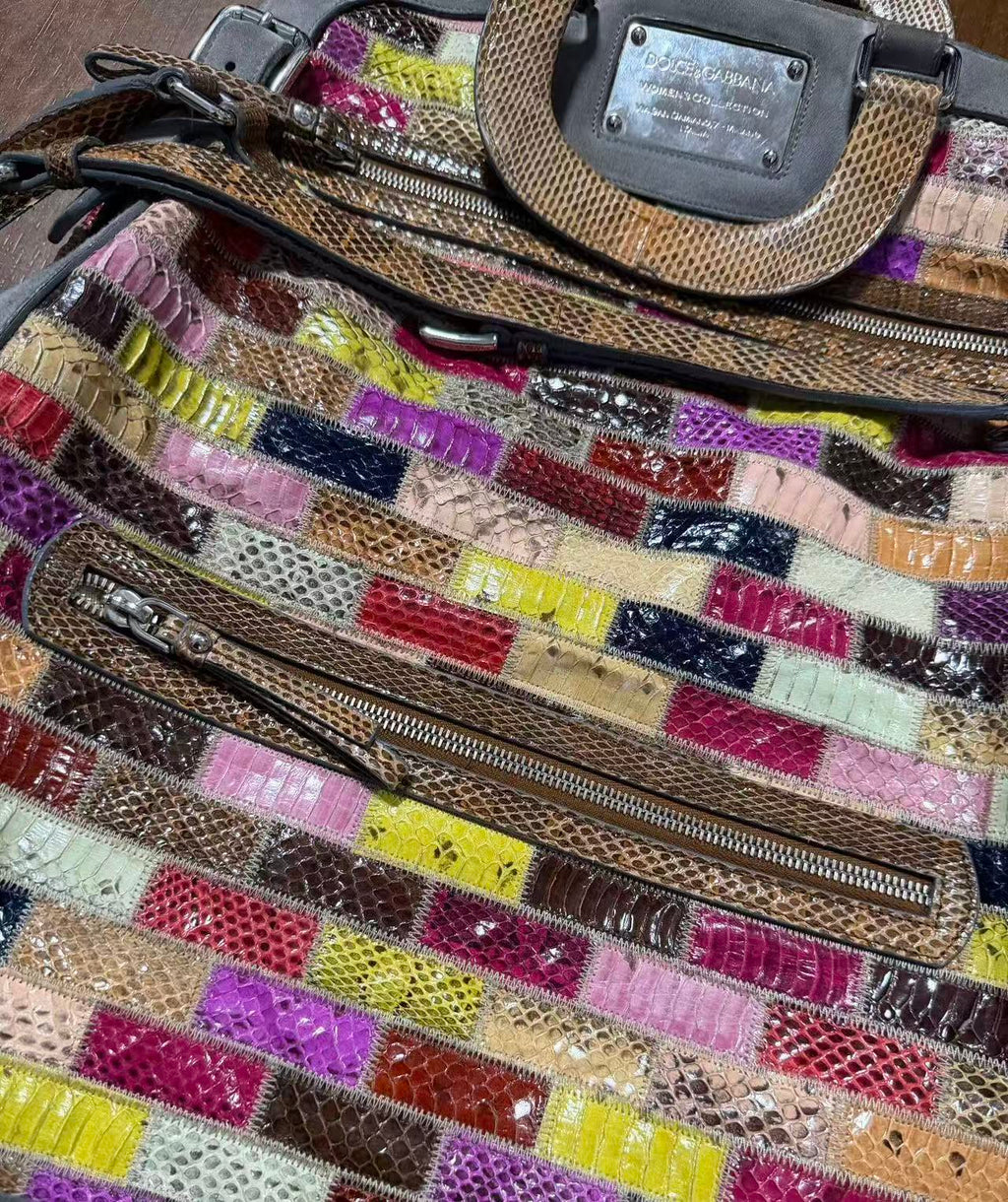 Dolce&Gabbana 00s Miss Pocket Patchwork Snakeskin Bag