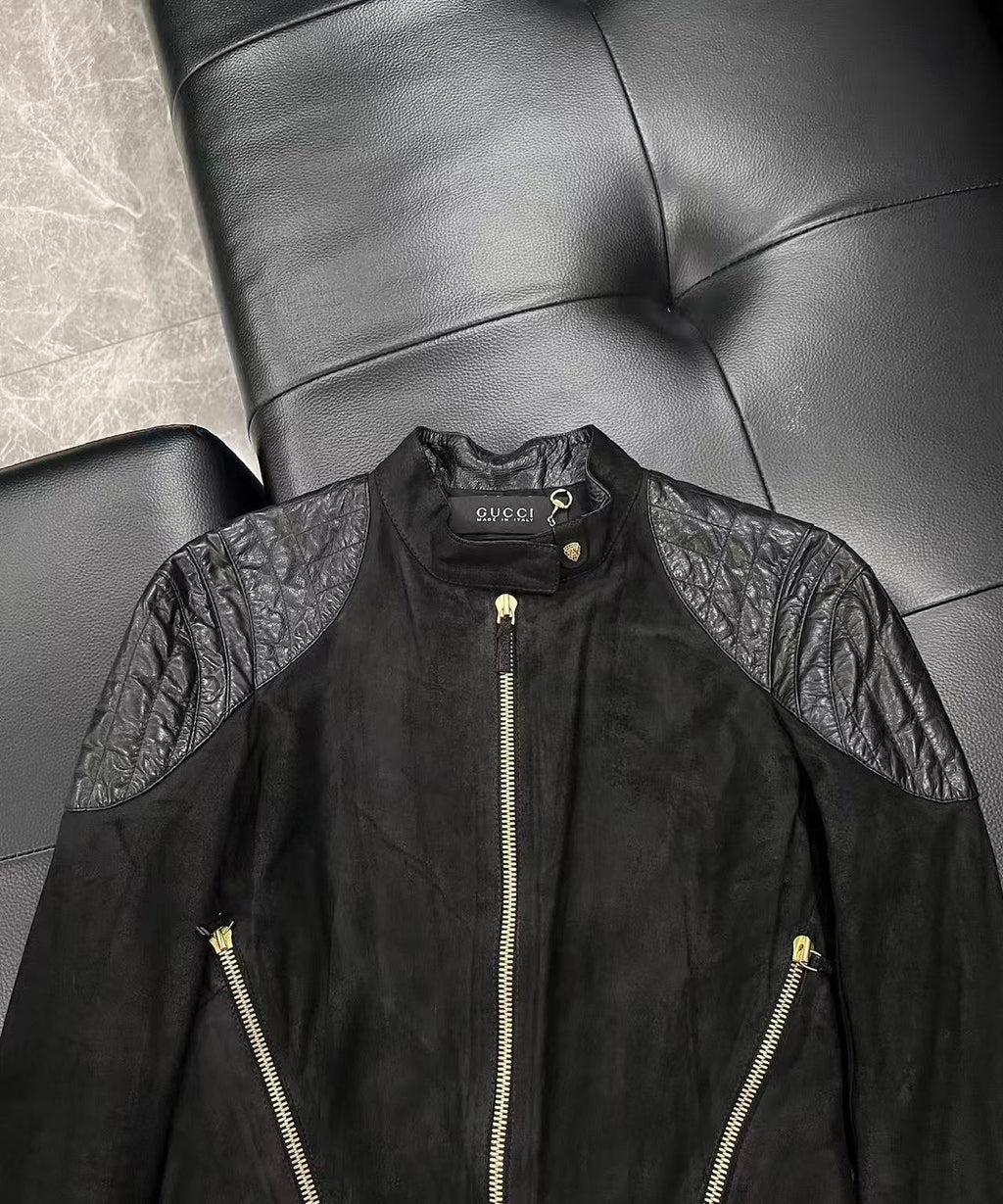 Gucci Tom Ford 00ss Cotton Leather Jacket