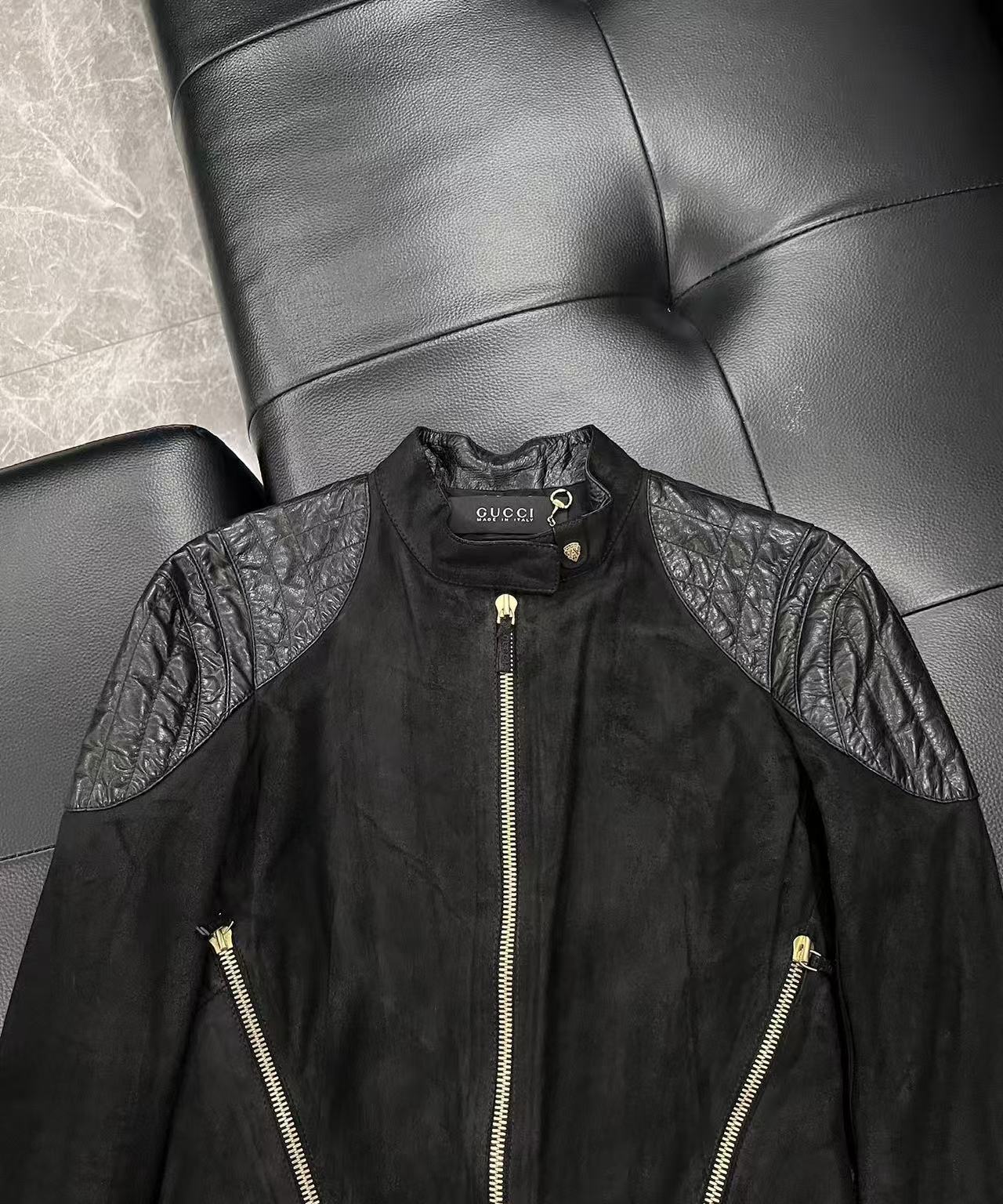 Gucci Tom Ford 00ss Cotton Leather Jacket