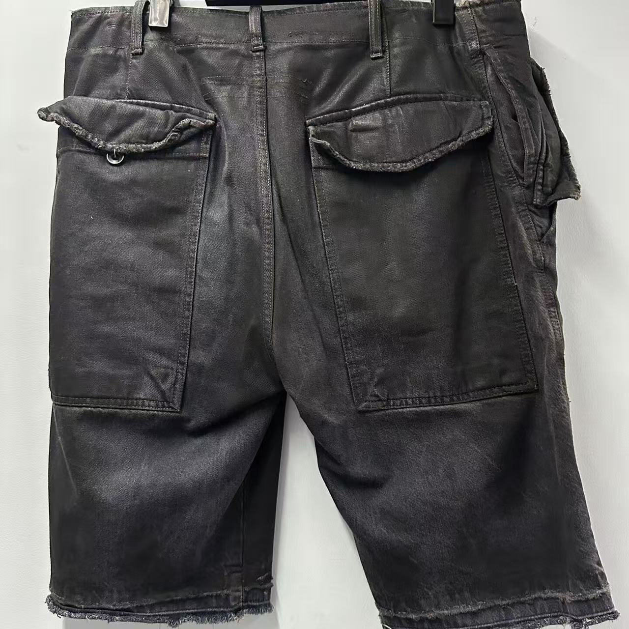 Rick Owens 04SS Mud Waxed Denim Fatigue Shorts