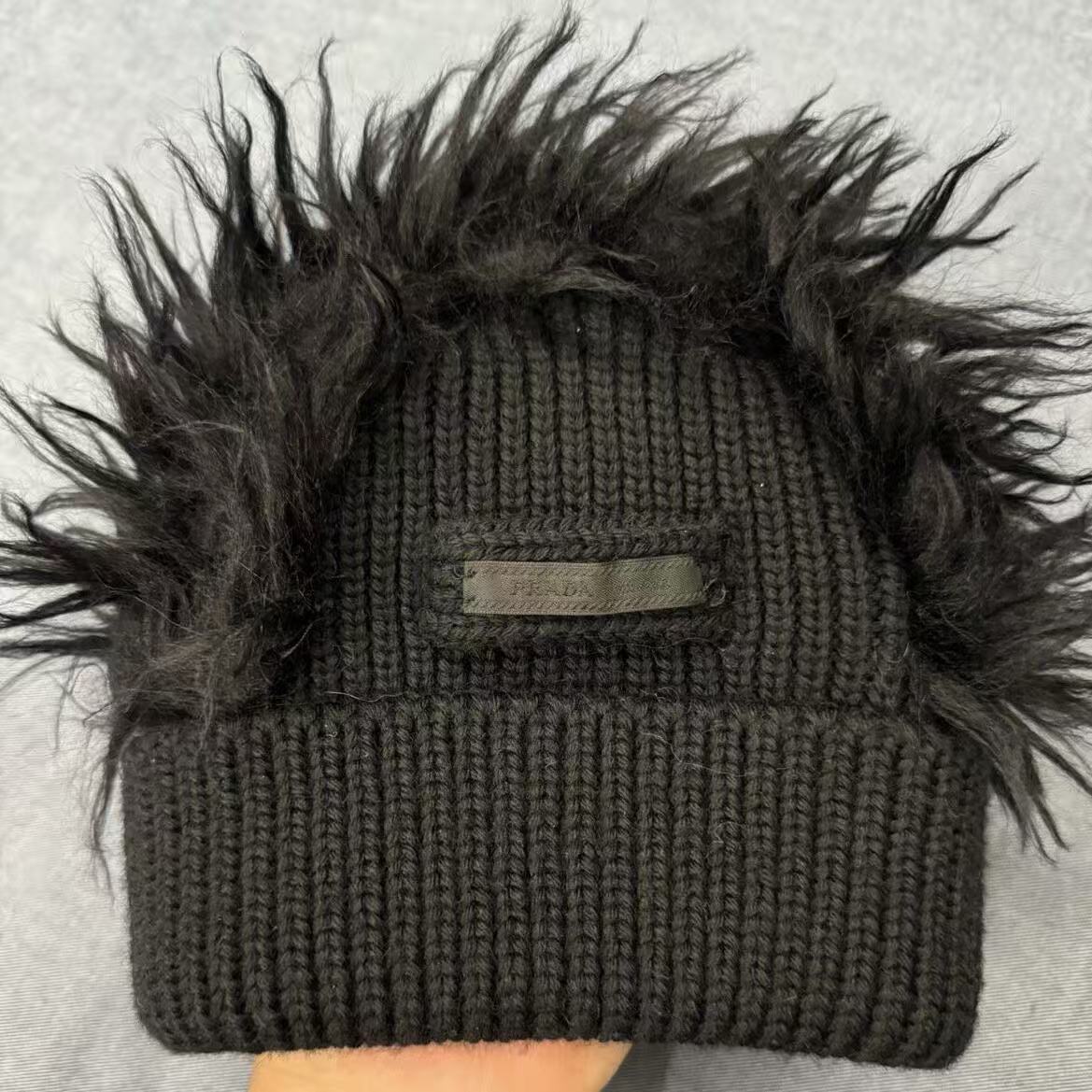 Prada 19AW Mohair Mohawk Beanie