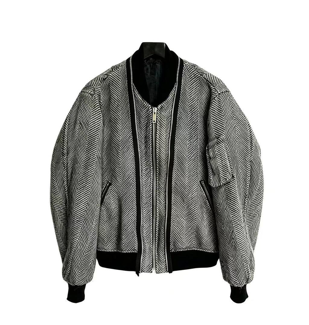 Alexander McQueen FW2013 Herringbone Tweed Bomber Jacket
