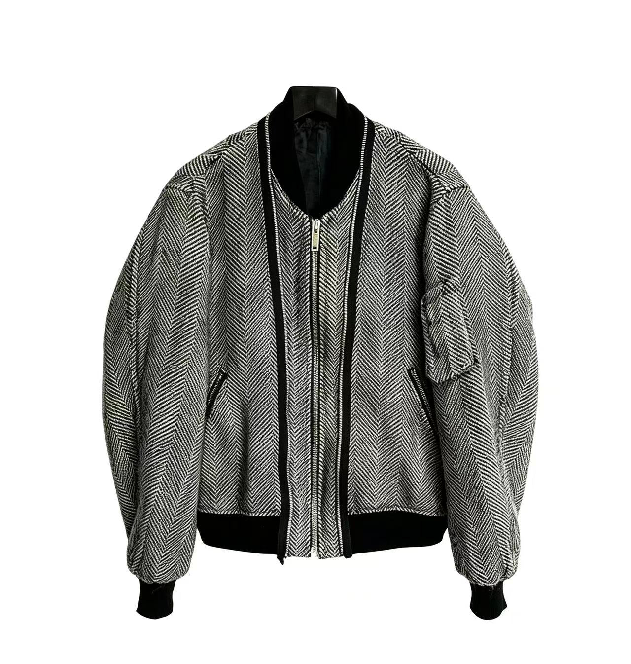Alexander McQueen FW2013 Herringbone Tweed Bomber Jacket