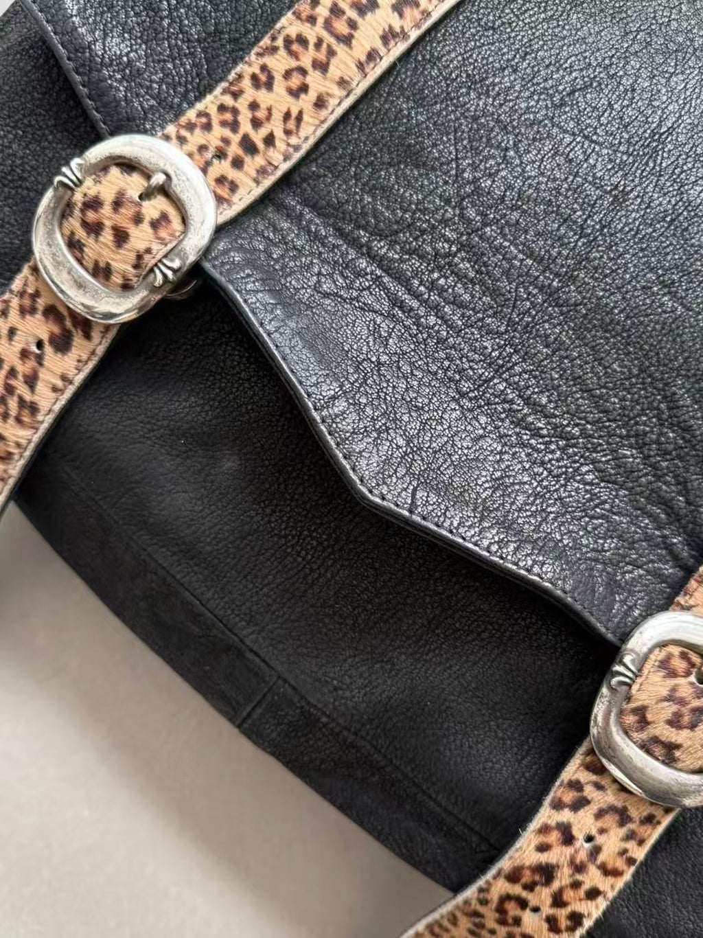 Chrome Hearts Leopard Print Horsehair Messenger Bag