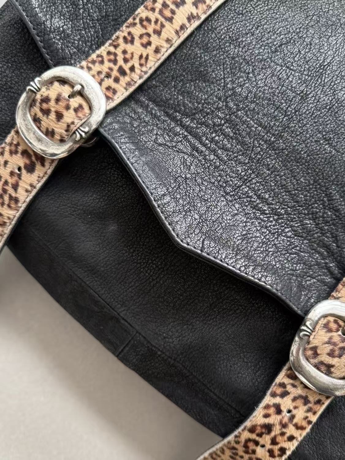 Chrome Hearts Leopard Print Horsehair Messenger Bag