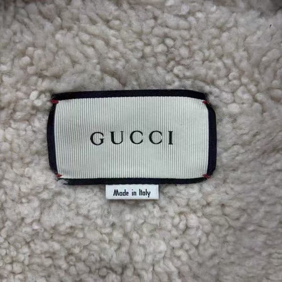 Gucci 17FW Phoenix Floral Embroidered Shearling Denim Jacket