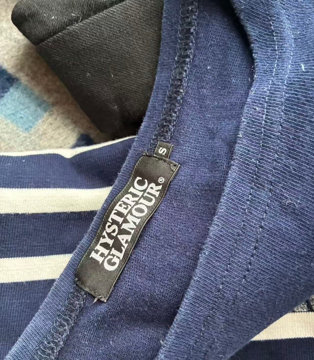 Hysteric Glamour Striped Long Sleeve Tee