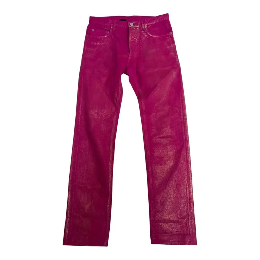 Dior Homme 05SS Gold Shimmer Fuchsia Pink Jeans