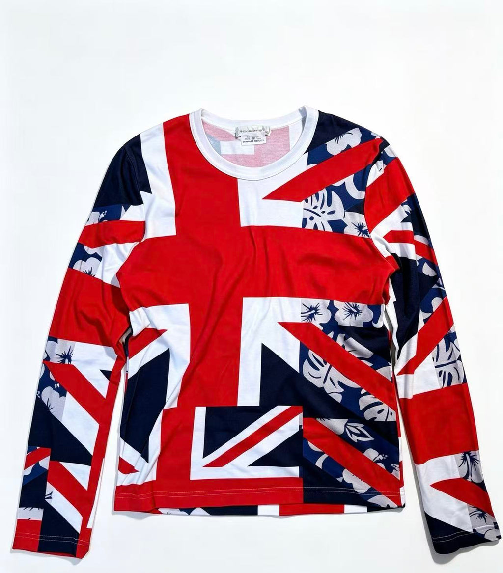 Comme des Garçons 2005AD Union Jack Floral Long Sleeve Tee