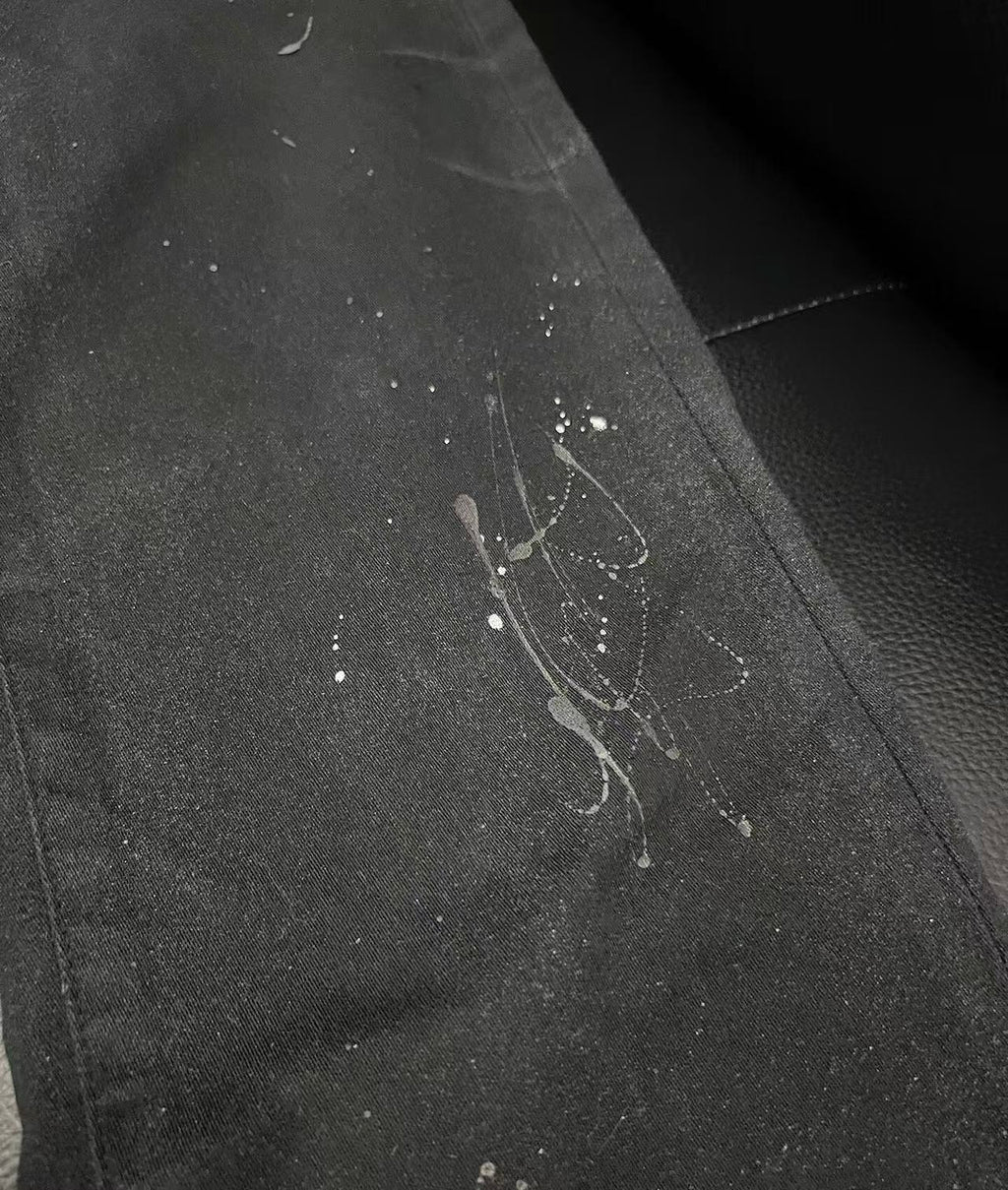 Dior Homme by Kris Van Assche Waxed Paint Splatter Denim Jeans
