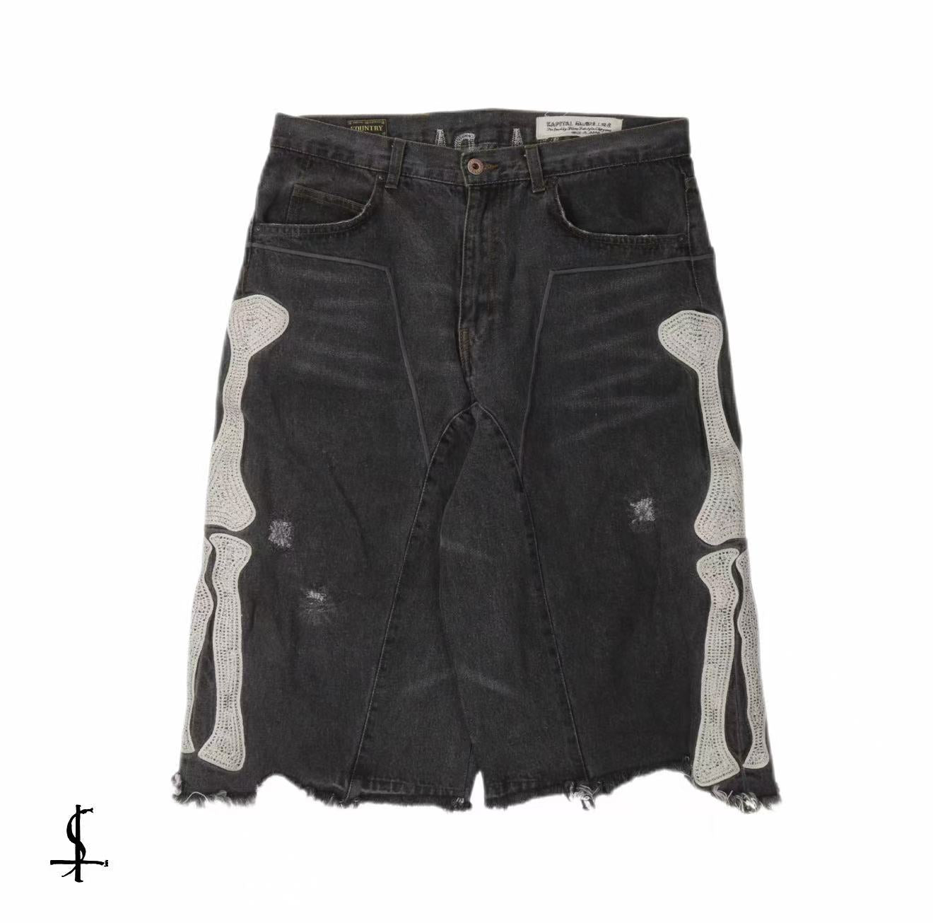 Kapital 18SS 14Oz Skeleton Denim Shorts