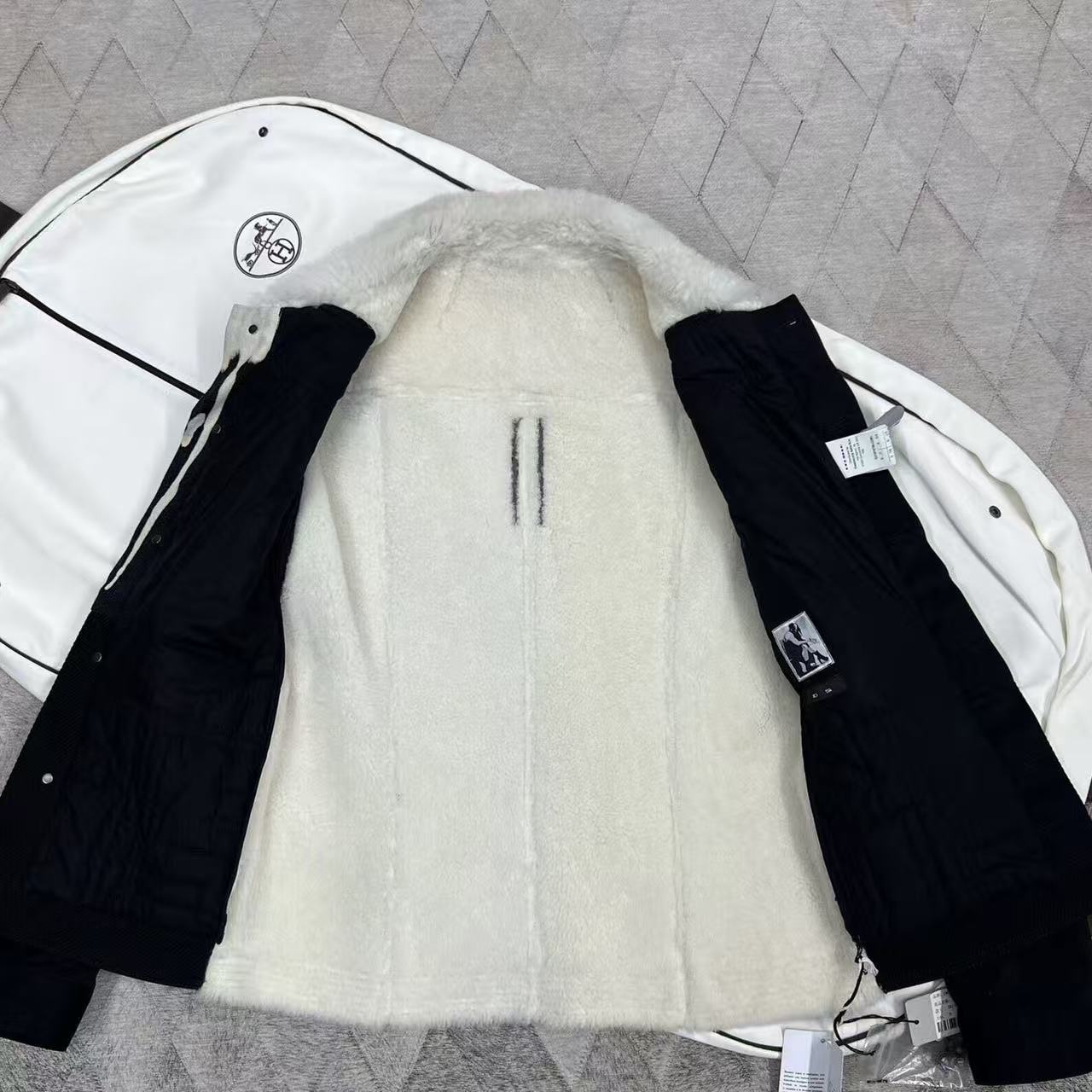Rick Owens DRKSHDW SS14 Shearling‑Collar Trucker Jacket
