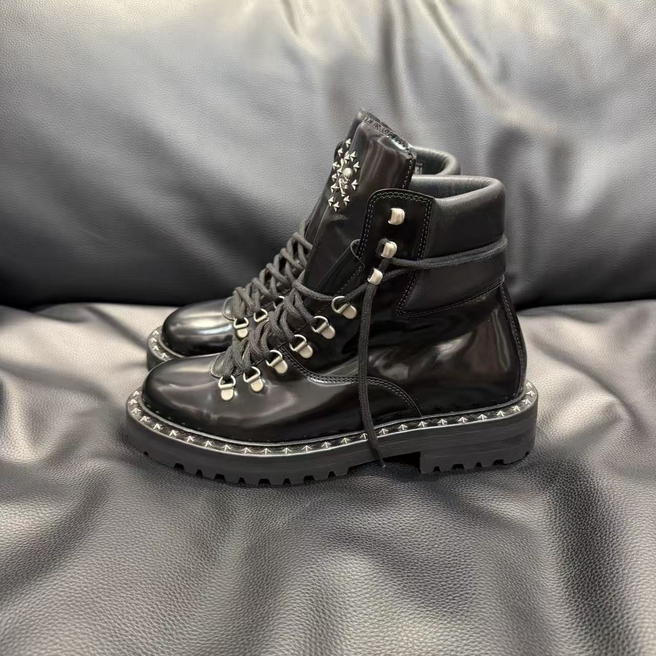 Philipp Plein Leather Hiking Boots