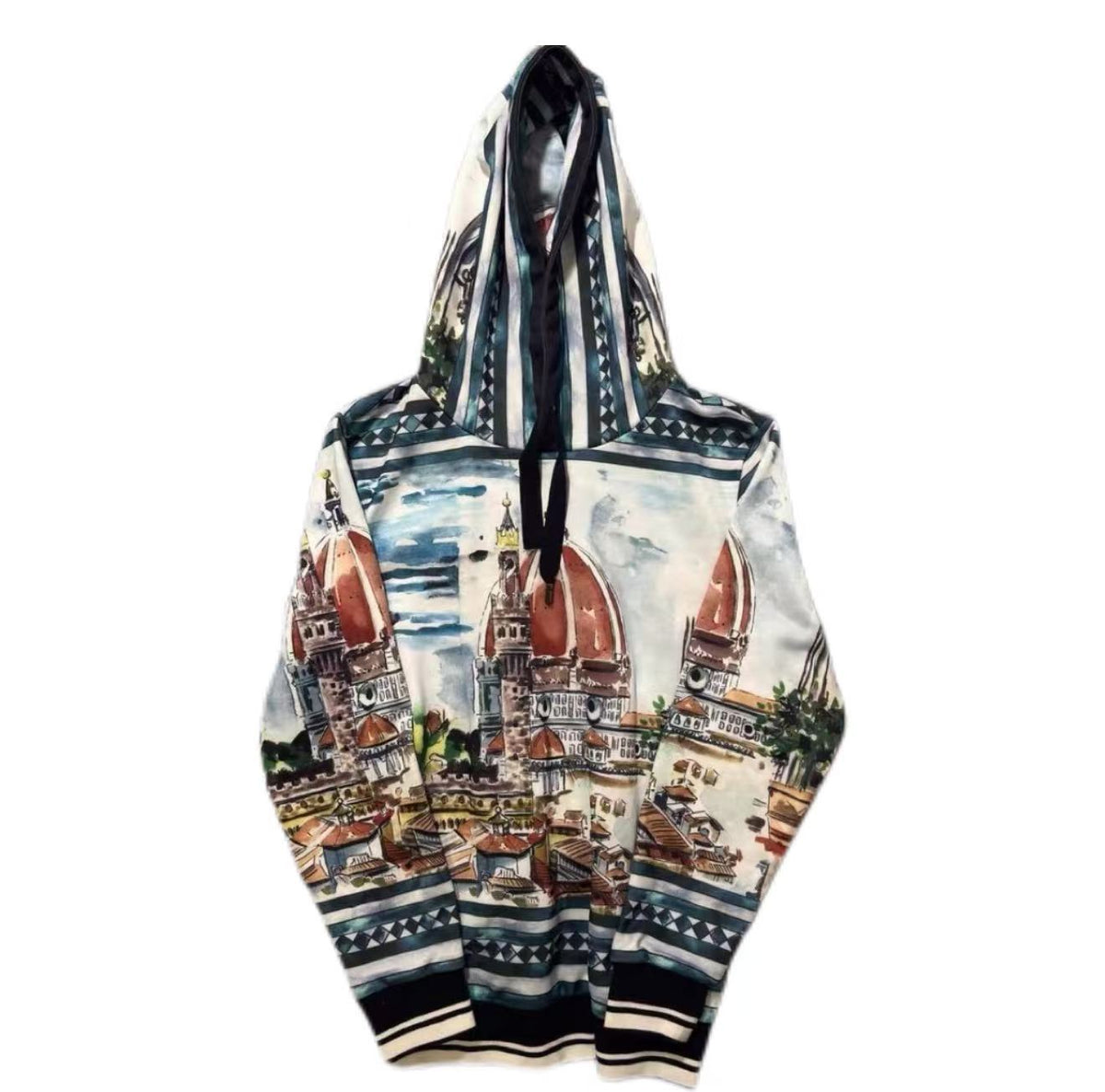 Dolce&Gabbana Watercolor Cityscape Print Hoodie