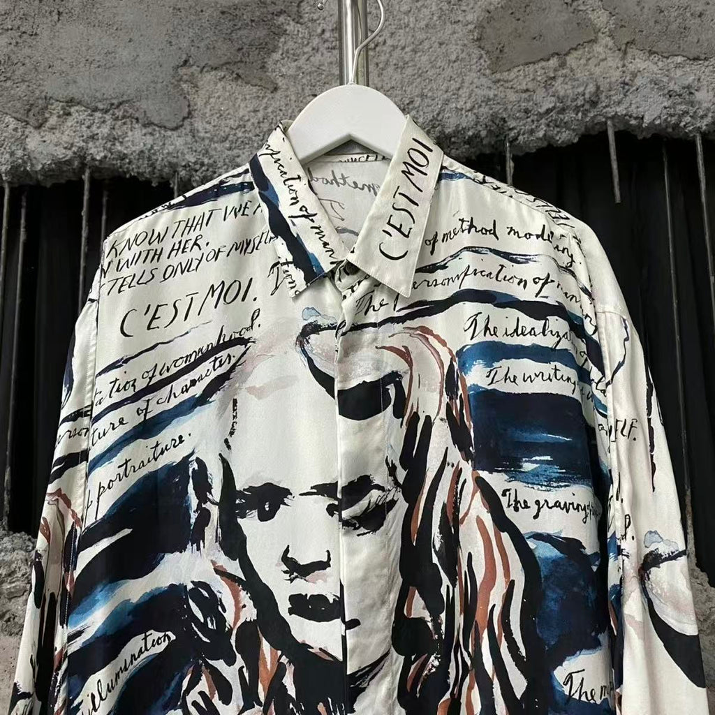 Dior Raymond Pettibon 19AW Mona Lisa Print Silk Shirt