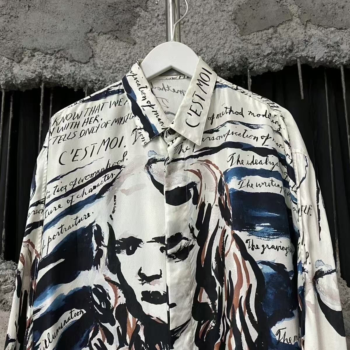Dior Raymond Pettibon 19AW Mona Lisa Print Silk Shirt