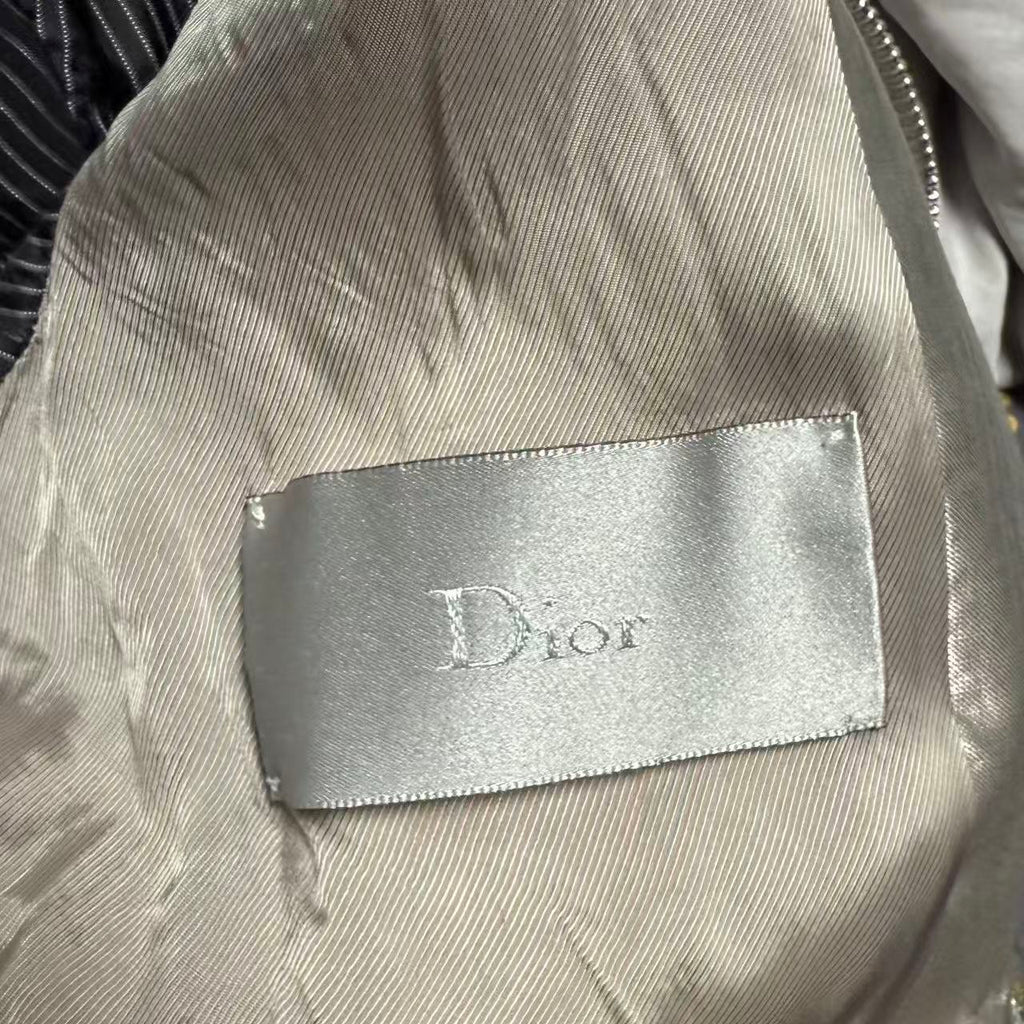 Dior Homme 07SS Silver Enamel Pleated Thin Jacket