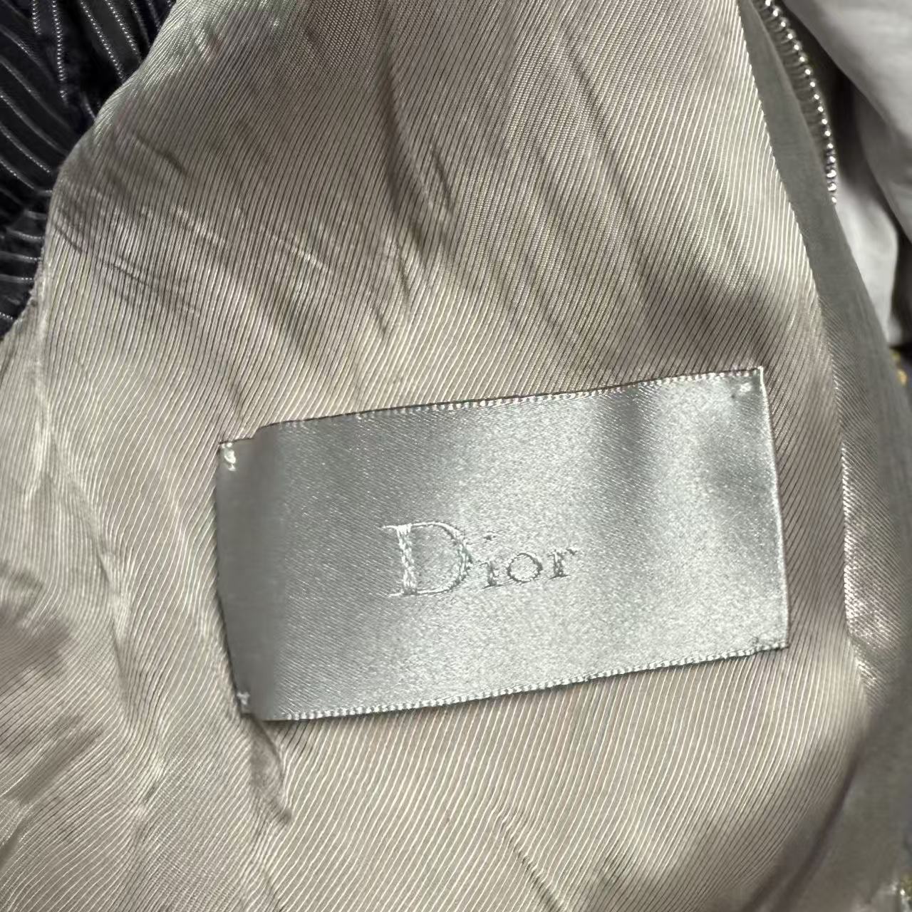 Dior Homme 07SS Silver Enamel Pleated Thin Jacket