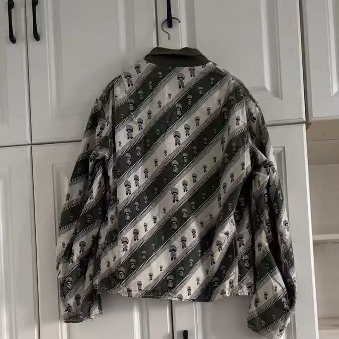 Junya Watanabe 03AW  Diagonal Portrait Print Military Jacket