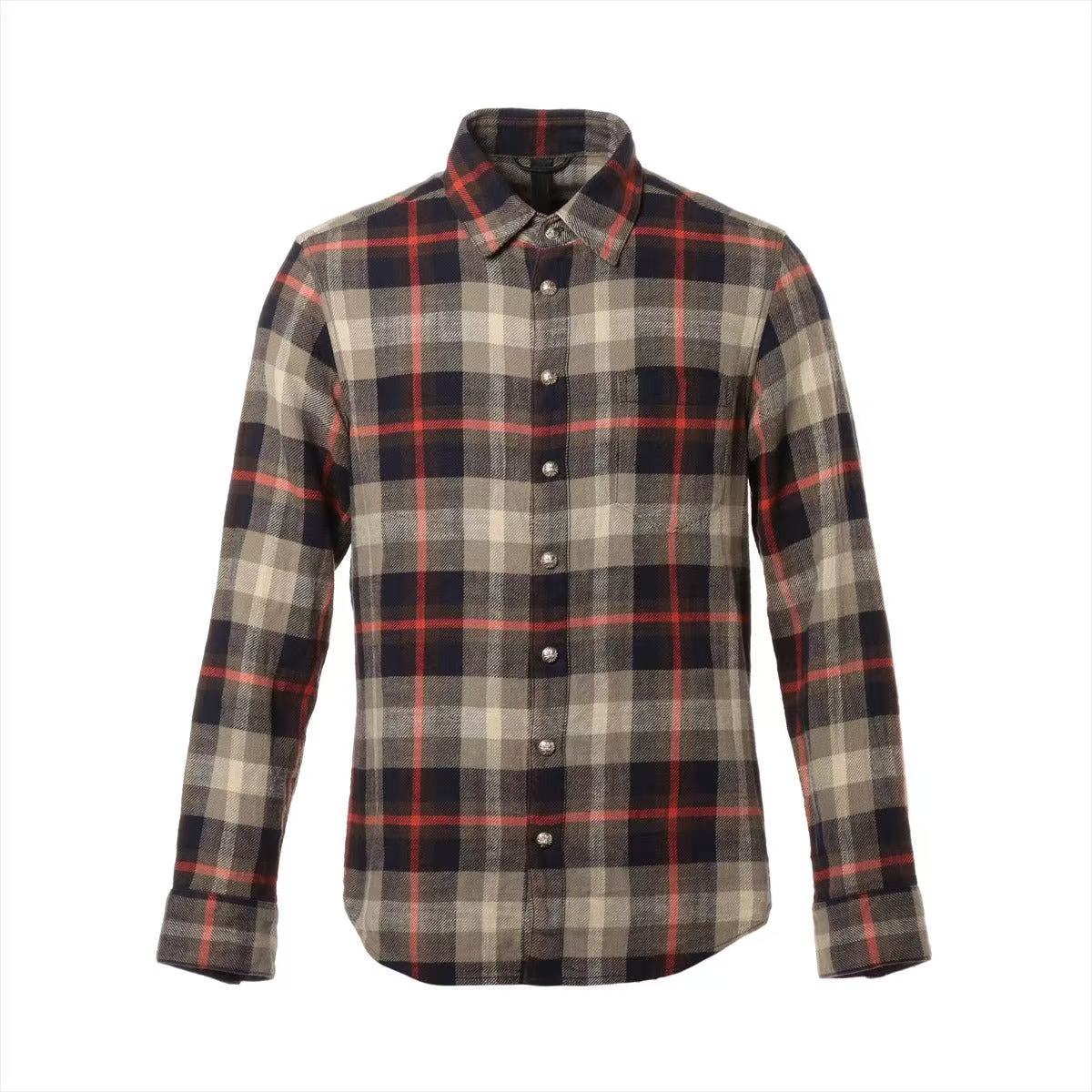 Chrome Hearts Loose Ends Cross Ball Flannel Check Shirt