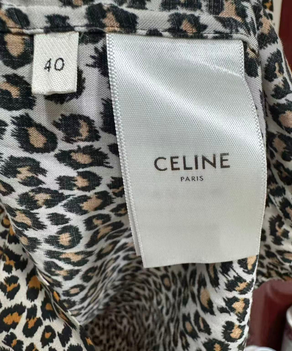Celine Leopard Print Short Sleeve Shirt