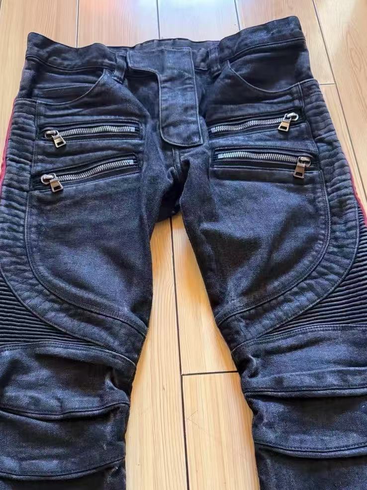 Balmain 15SS Four Zip Biker Jeans