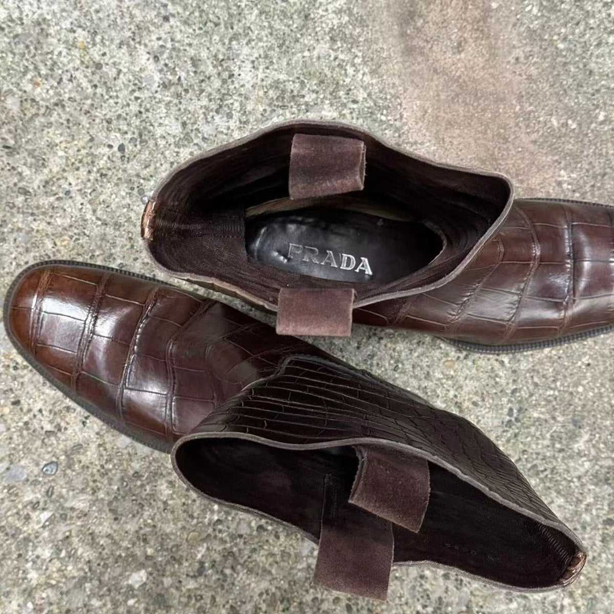 Prada 08AW Genuine Crocodile Leather Boots
