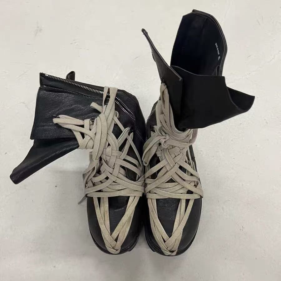 Rick Owens 20SS Magatooth Megalace Army Leather Boots