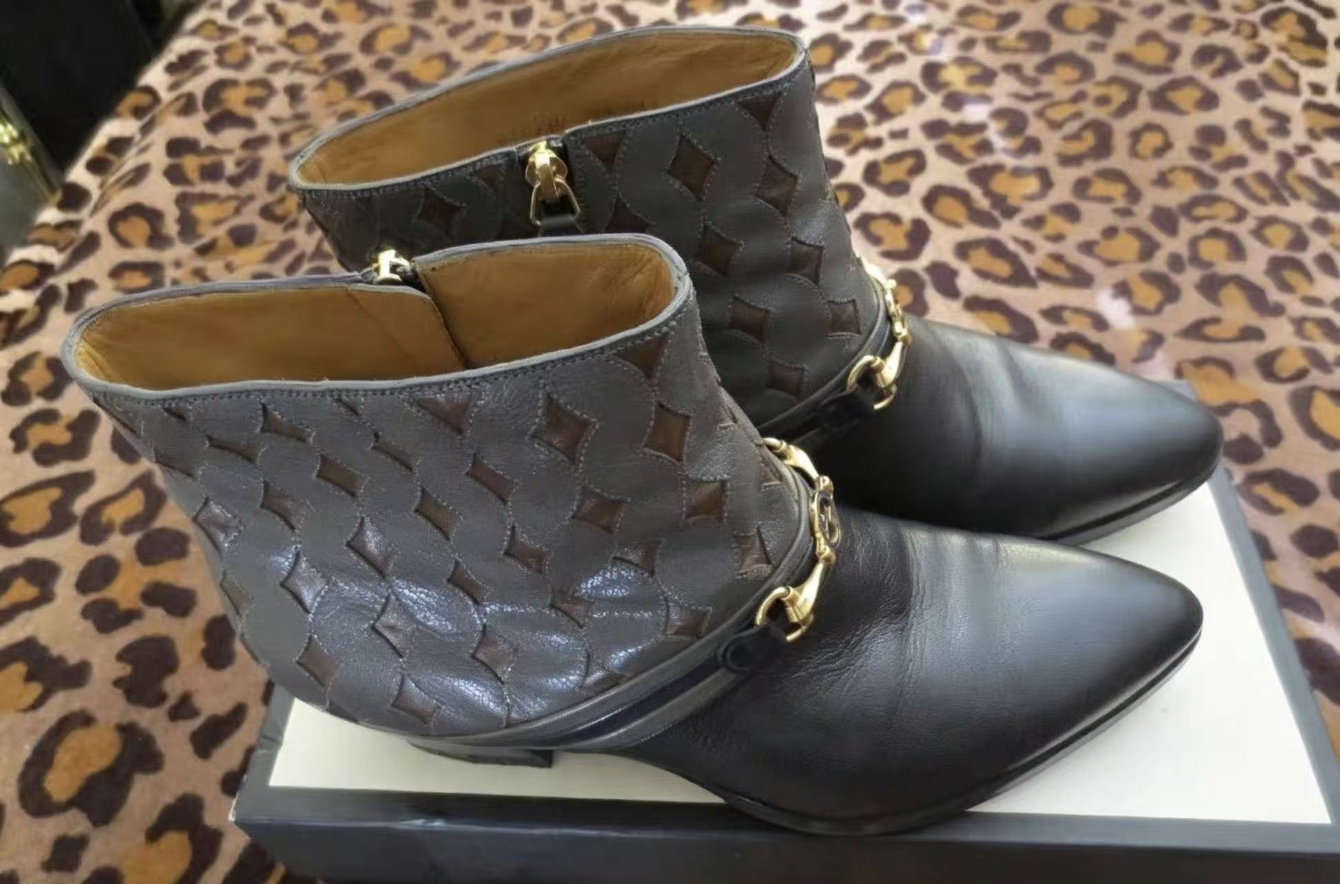 Gucci Black Zahara 70 Horsebit Leather Boots.