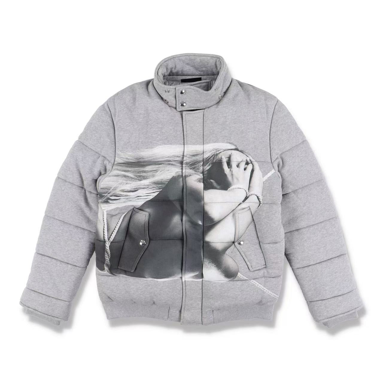 Givenchy Goddess Printed Padded Jacket - Grey Fall 2013 Menswear by Riccardo Tisci