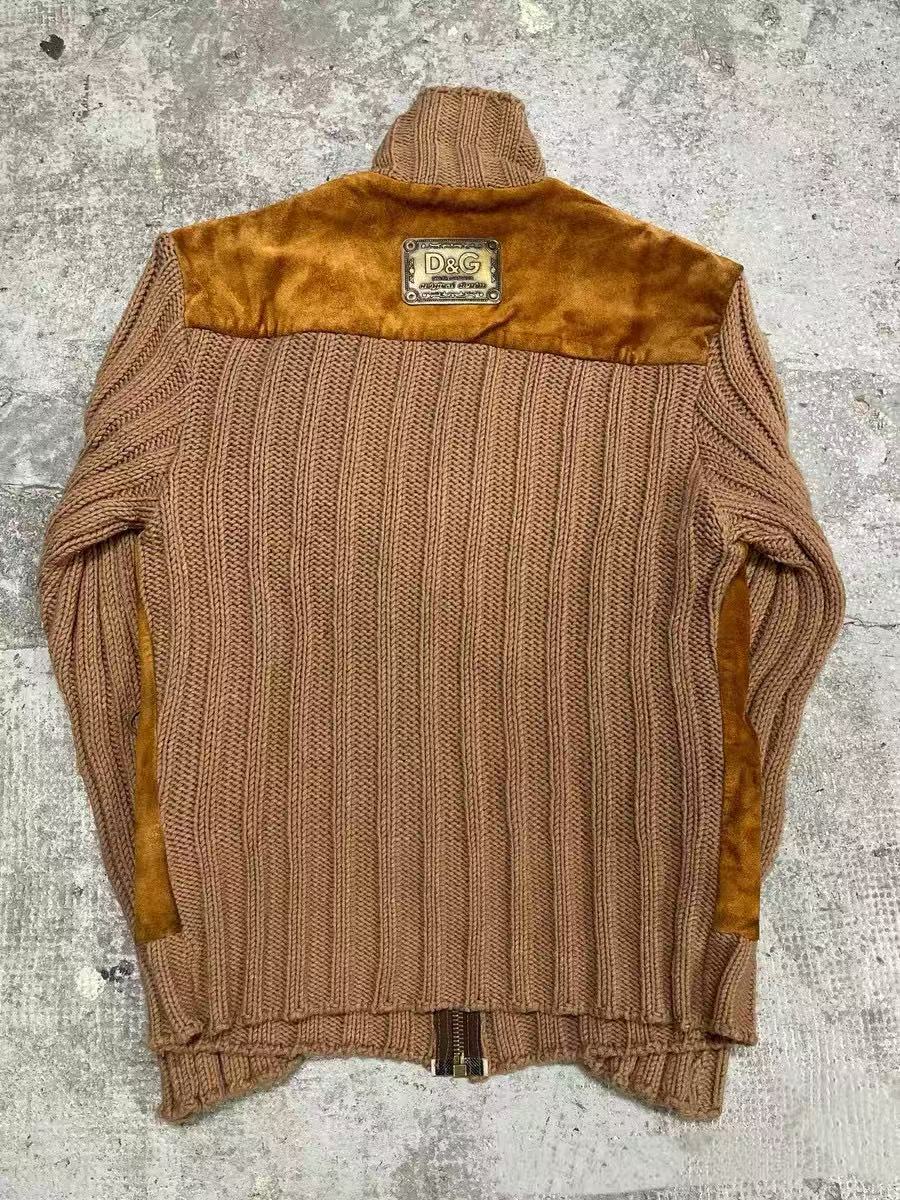 Dolce & Gabbana 2002AW Suede Knit Hybrid Multi-Zip Jacket