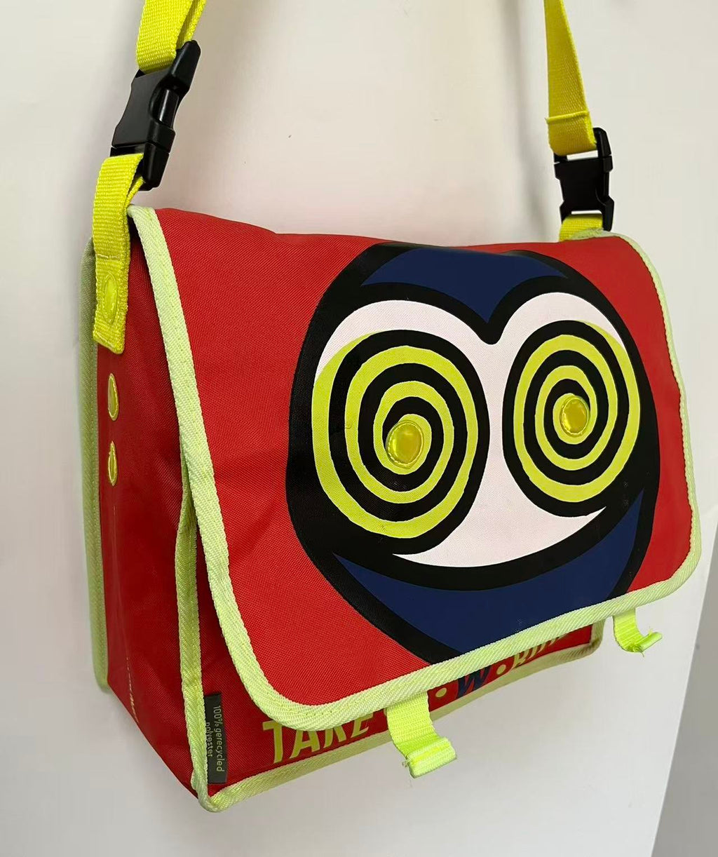 Walter Van Beirendonck Hypnotic Psychedelic Logo Messenger Bag