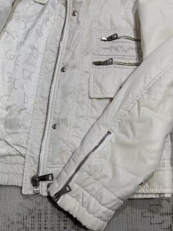 DOLCE & GABBANA WHITE NYLON CARGO JACKET
