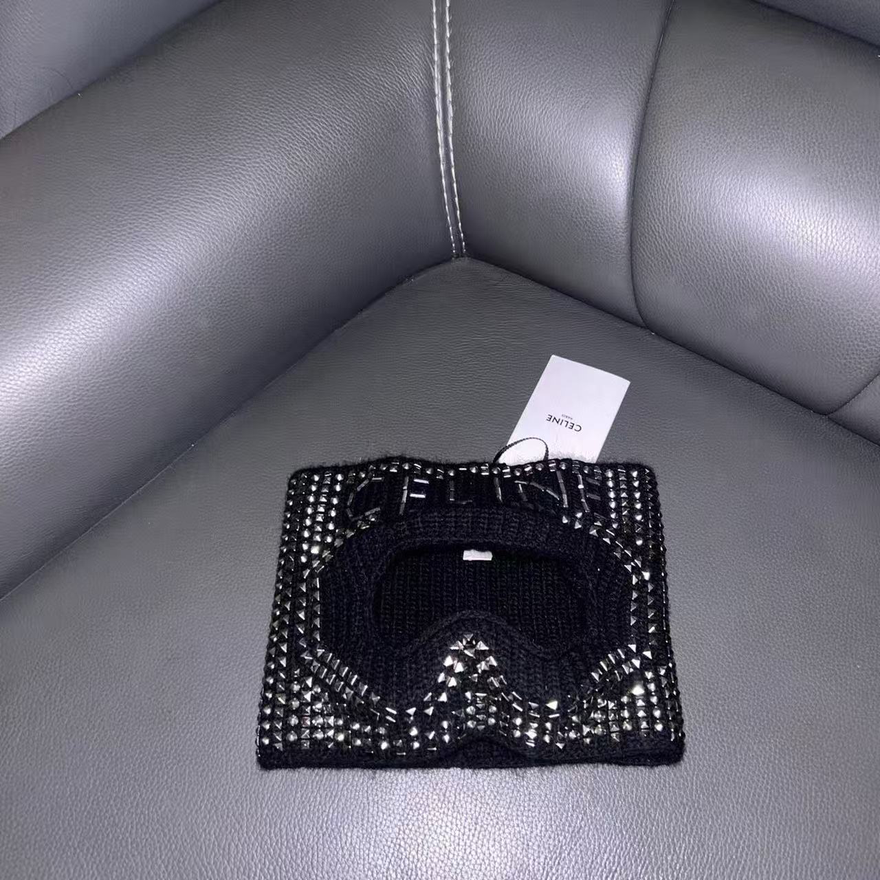 Celine 21FW Teen Knight Poem Studded Knit Ski Mask