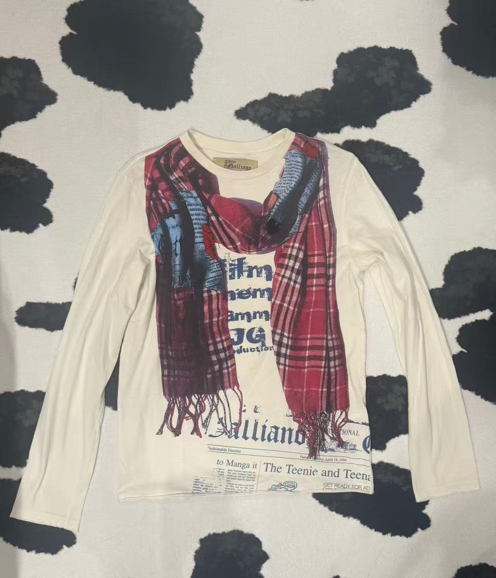 John Galliano Scarf Print Shirt