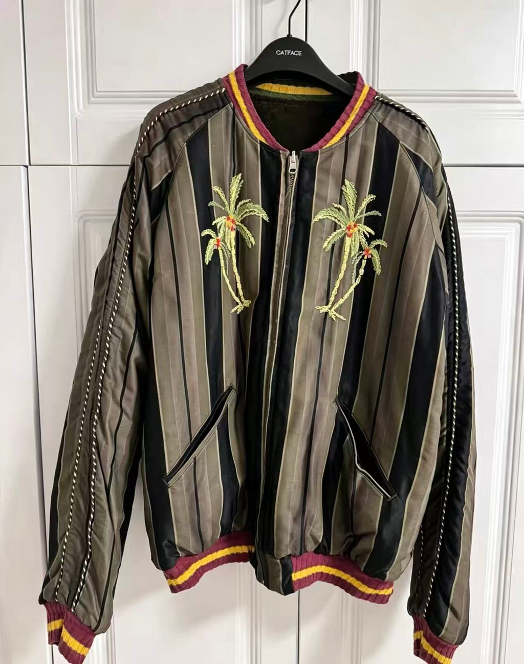 Kapital Rayon Stripe Souvenir Bomber Jacket