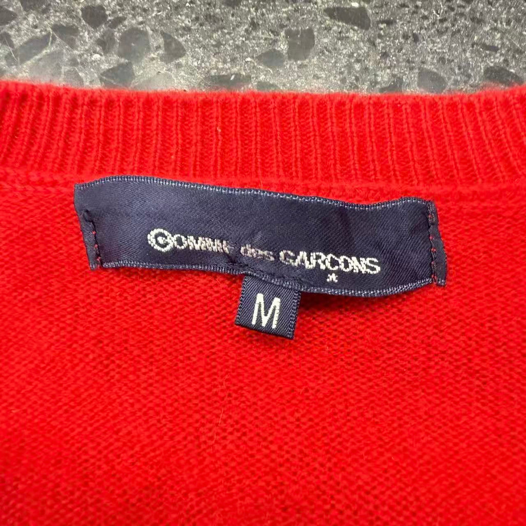 Chrome Hearts Comme Des Garcons Red Knit Cardigan