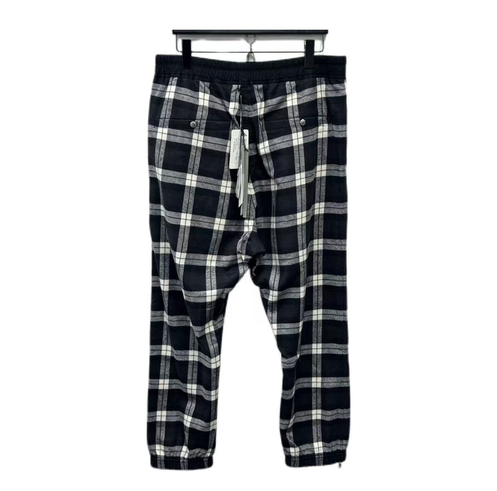 Rick Owens 19SS Babel Plaid Brushed Cotton Sweatpants
